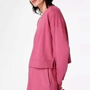 Sweaty Betty London Pink Cropped Sweatshirt US 8 Lounge Casual Workout